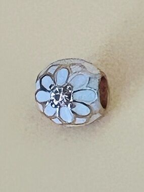 Gold plated enamel & crystal bracelet charm